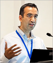 Amol Navathe presenting at the "Best of ARM" session in Boston's Hynes Convention Center 