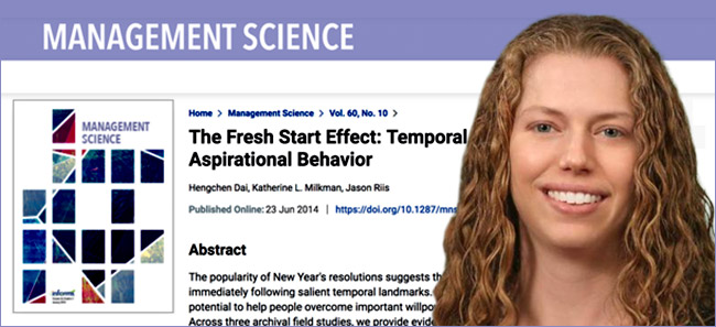 Cover of Management Science magazine featuring Katherine Milkman's 'Fresh Start' study.