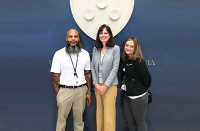 Picture of Penn Medicine Certified Recovery Specialists Bryant Rivera (L) and Nicole O’Donnell (R) with Professor of Emergency Medicine Jeanmarie Perrone, MD (center)