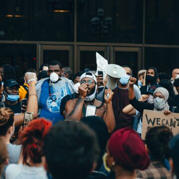 Protestors gathering in march.