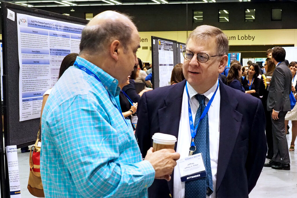 Penn Pediatrics Professor Jeffrey Silber, MD, PhD, chats with Lawrence Kleinman, MD, MPH, of Rainbow Babies & Children's Hospital in Cleveland