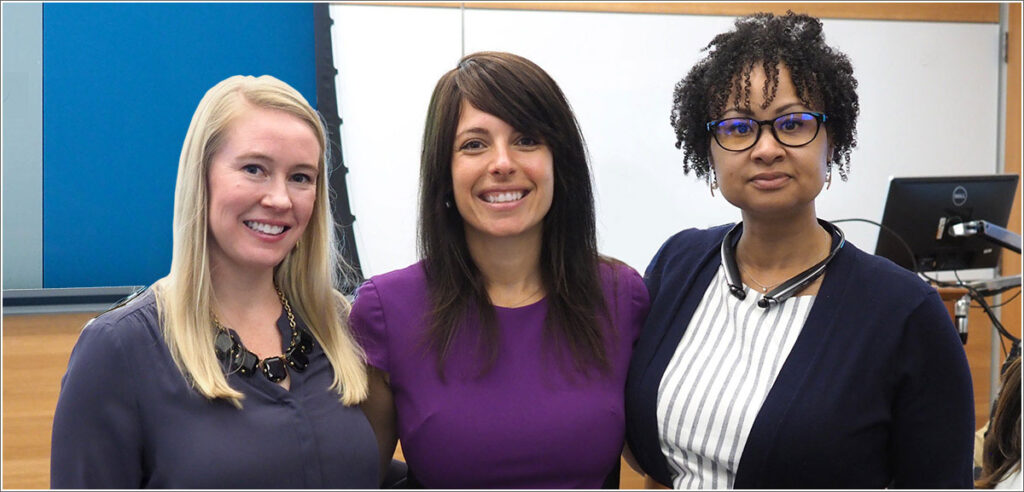 Wynne Norton, PhD, Director of the Implementation Science Team in the Office of the Director of the Division of Cancer Control and Population Sciences of the National Cancer Institute (NCI); Rinad Beidas, PhD, Director of the Penn Implementation Science Center at LDI; and Meghan Lane-Fall, MD, MSHP, Co-Director of the Center for Perioperative Outcomes Research and Transformation