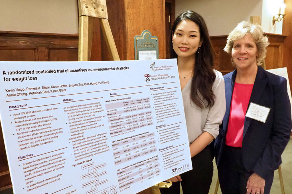 Karen Hoffer, BS, a CHIBE Project Manager, and Rebekah Choi, MPH, a Clinical Research Coordinator in the Penn Medical Ethics & Health Policy Department.