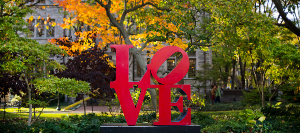 LOVE sculpture on Penn's campus