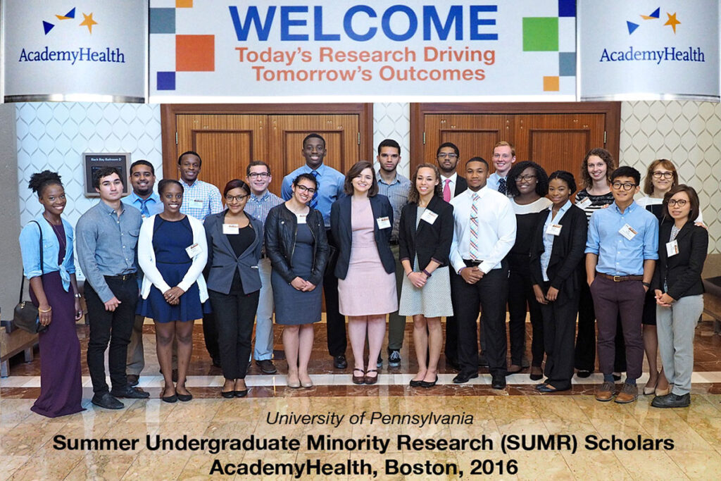Group photo of the 2016 cohort of Penn's undergrad minority research program