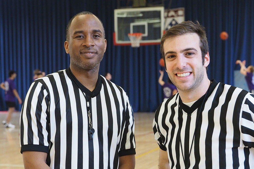 Basketball game referees from Penn Recreation Rodney Banks and Nicky Bell 