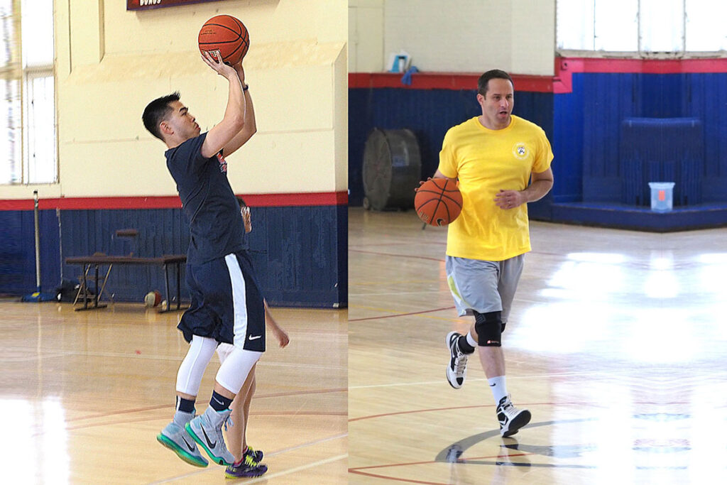 Team captains Julius Chen for the PhD students, and Guy David for the faculty members of the Wharton faculty/PhD student 2016 basketball game