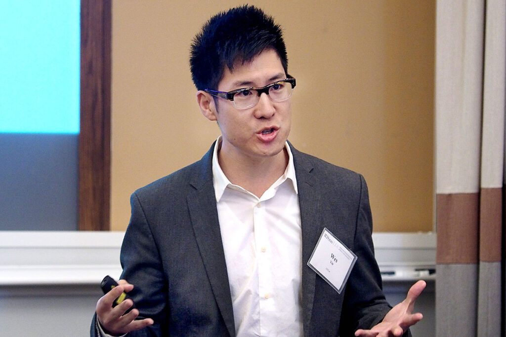 UCLA's Wes Yin, PhD, fields questions from the audience at a scientific conference