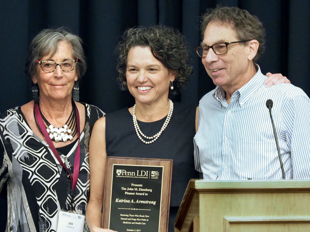 Katrina Armstrong and Patrick Conway received the Penn LDI John M. Eisenberg Pioneer Award