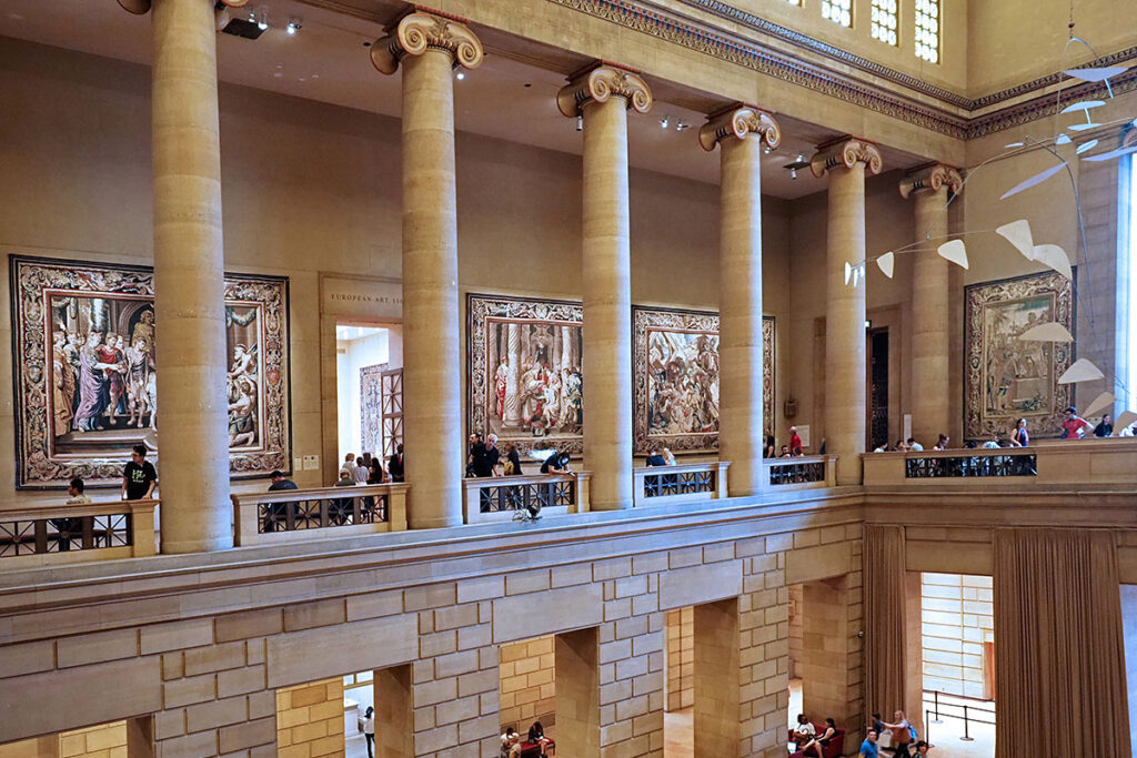 Interior view of Philadelphia Art Museum atrium