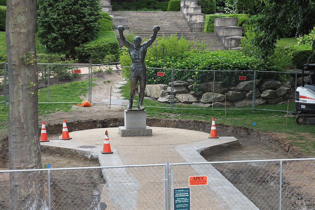Philadelphia's Rocky Statue surrounded by fence in 2017 as its area gets a construction upgrade