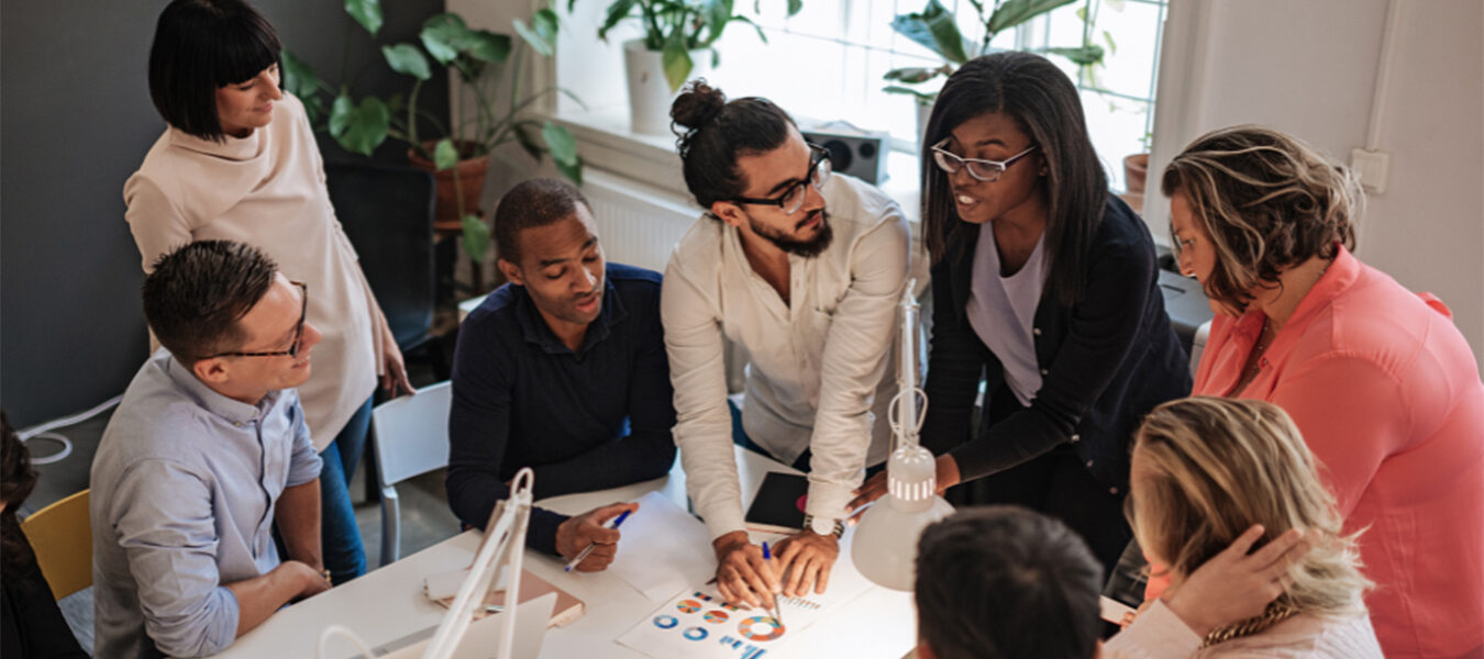 A group of people working on a project