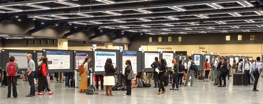 A poster session at the 2023 AcademyHealth Annual Research Meeting in Seattle