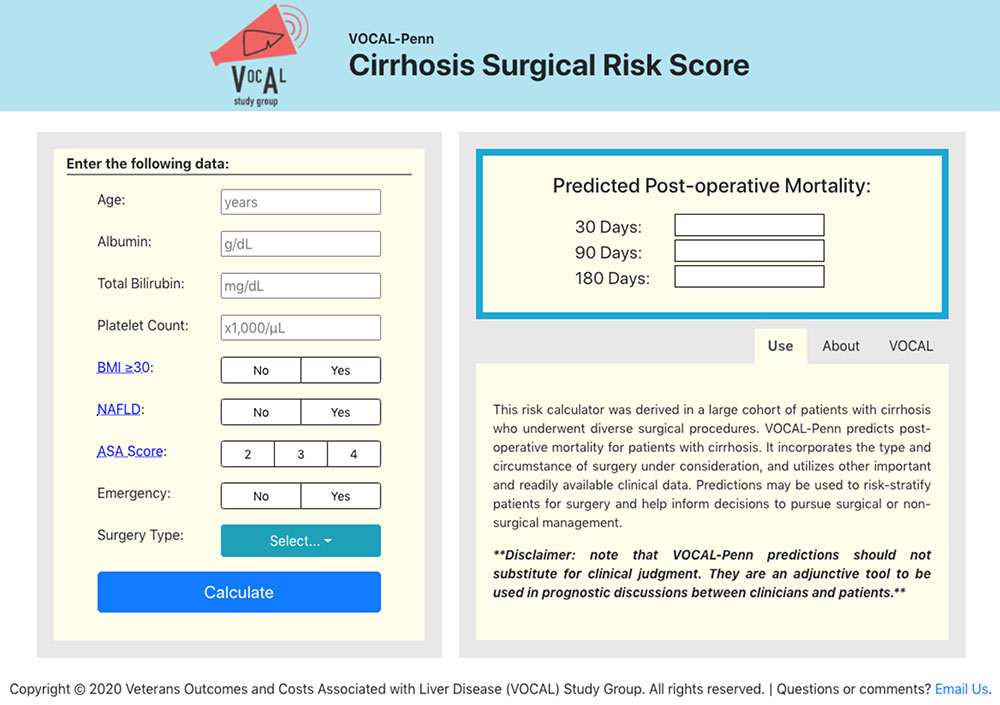 VOCAL-Penn Risk Calculator